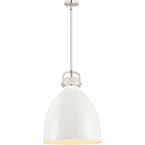 Newton Bell 1 Light 16 inch Polished Nickel Stem Hung Pendant Ceiling Light