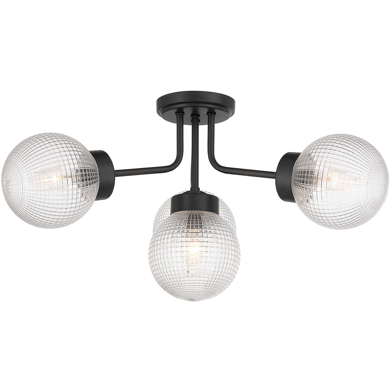 Coral 4 Light 27 inch Matte Black Semi-Flush Ceiling Light