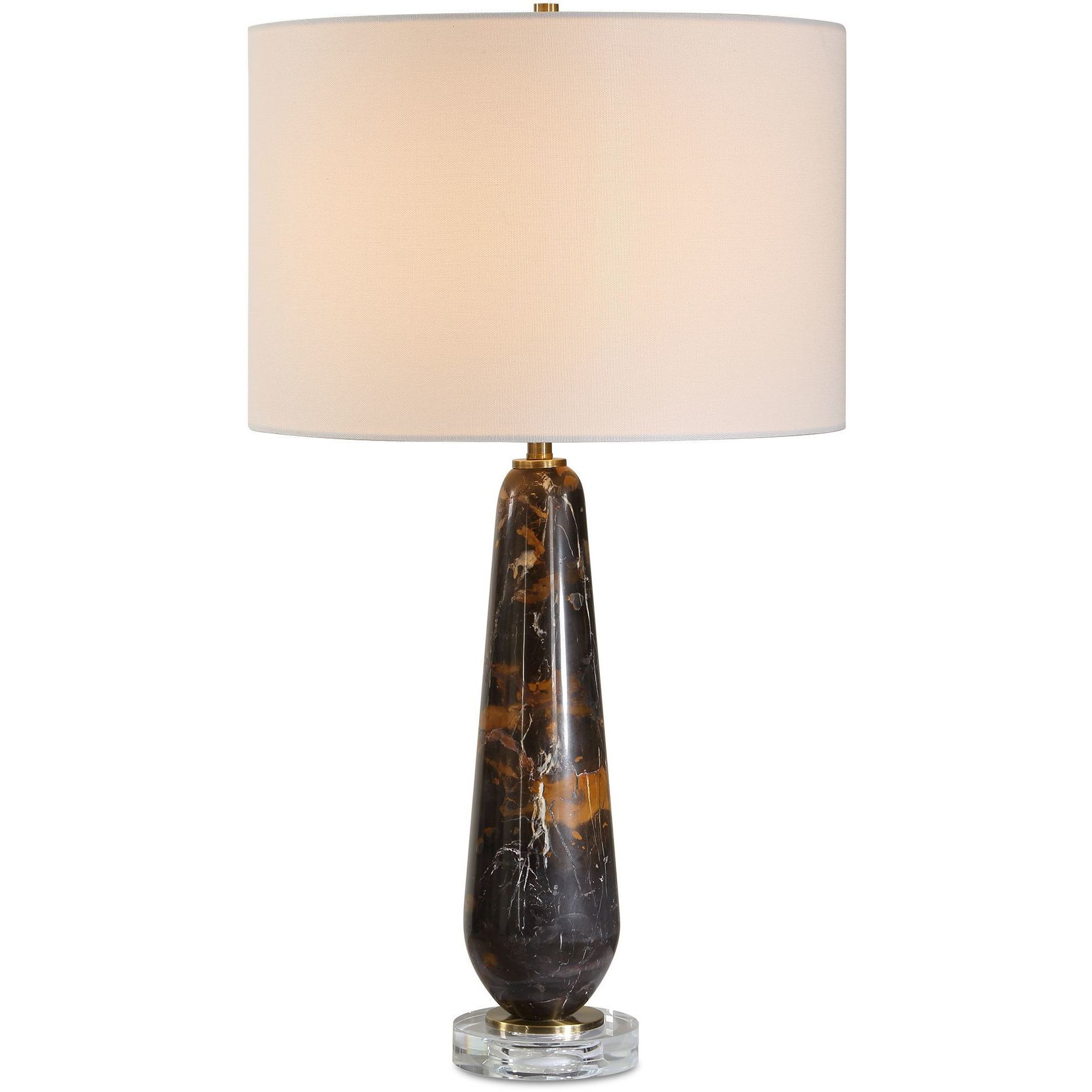 Dames 26.75 inch 150 watt Dark Marble snd Antique Brass Table Lamp Portable Light