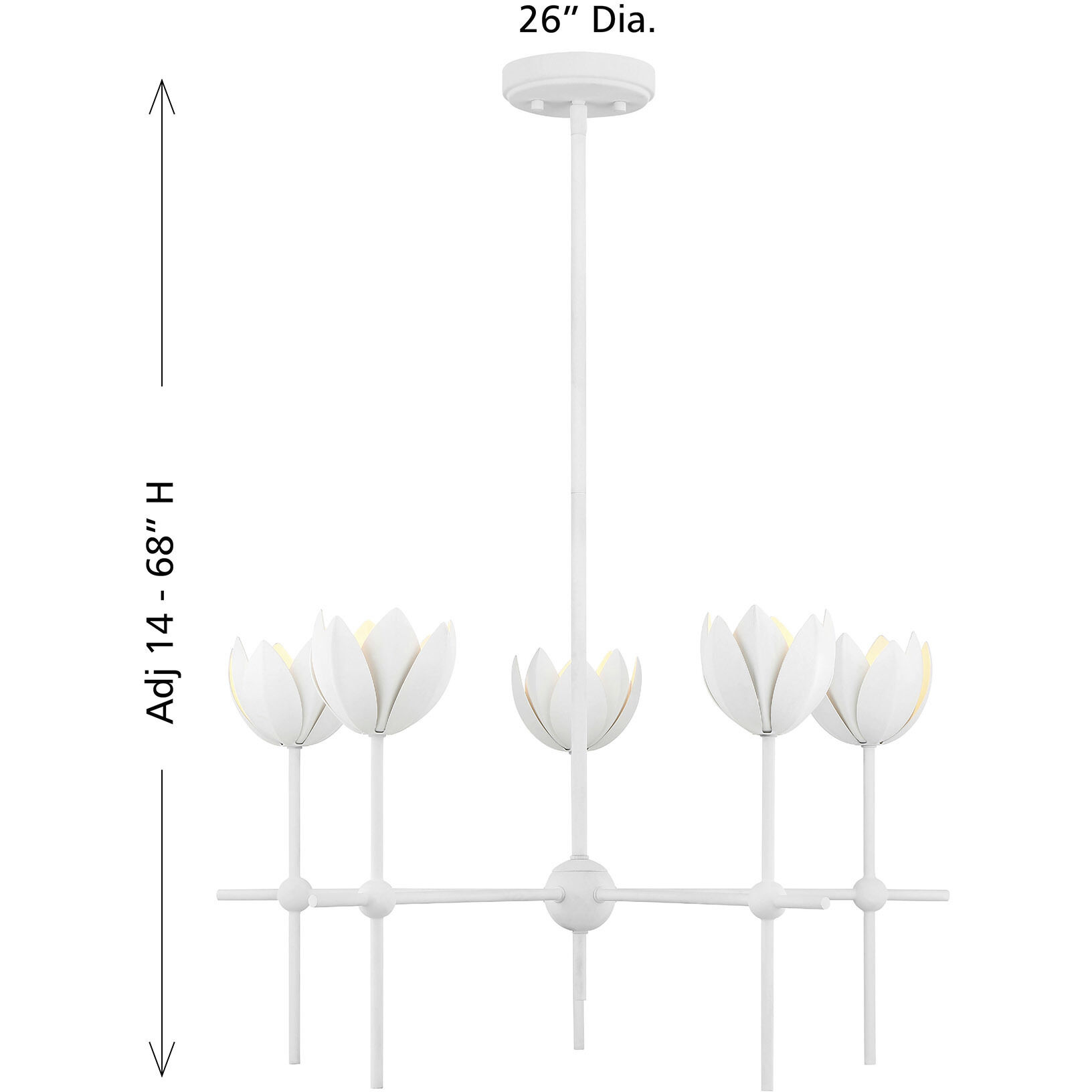 Bohemian LED 26 inch Bisque White Chandelier Ceiling Light