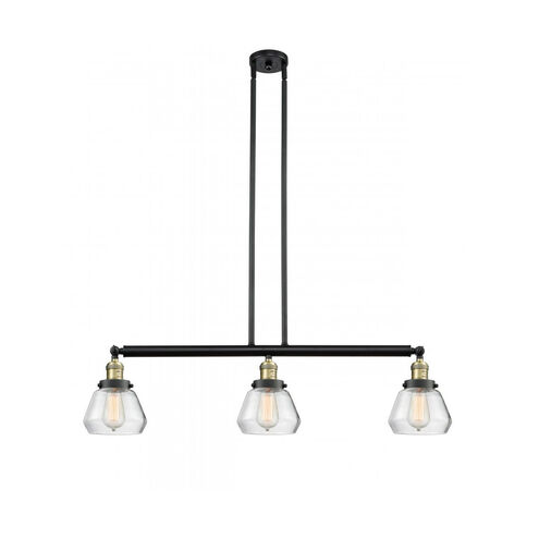 Franklin Restoration Fulton LED 39 inch Black Antique Brass Island Light Ceiling Light in Clear Glass, Franklin Restoration