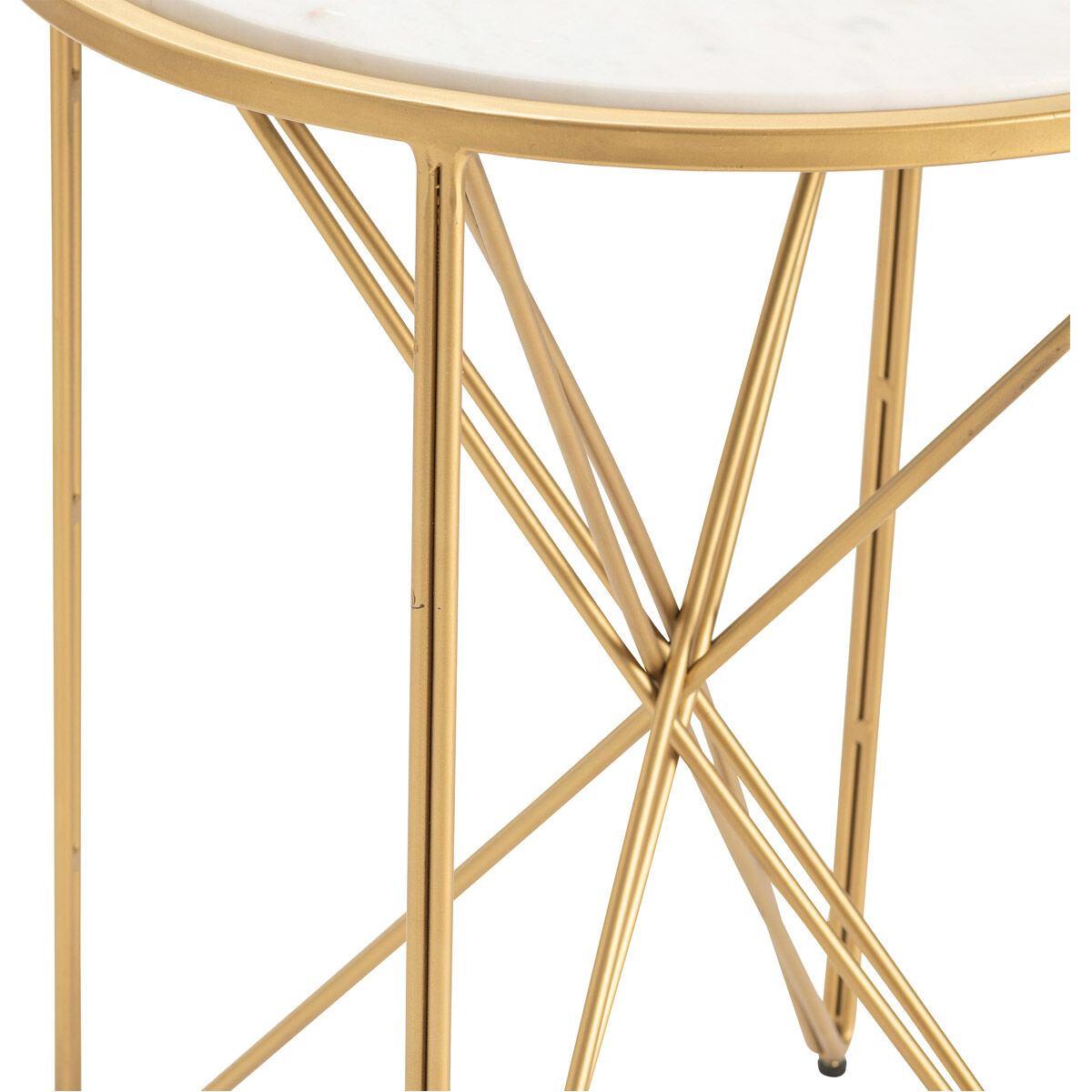 Darby 24 X 20 inch White and Gold Side Table