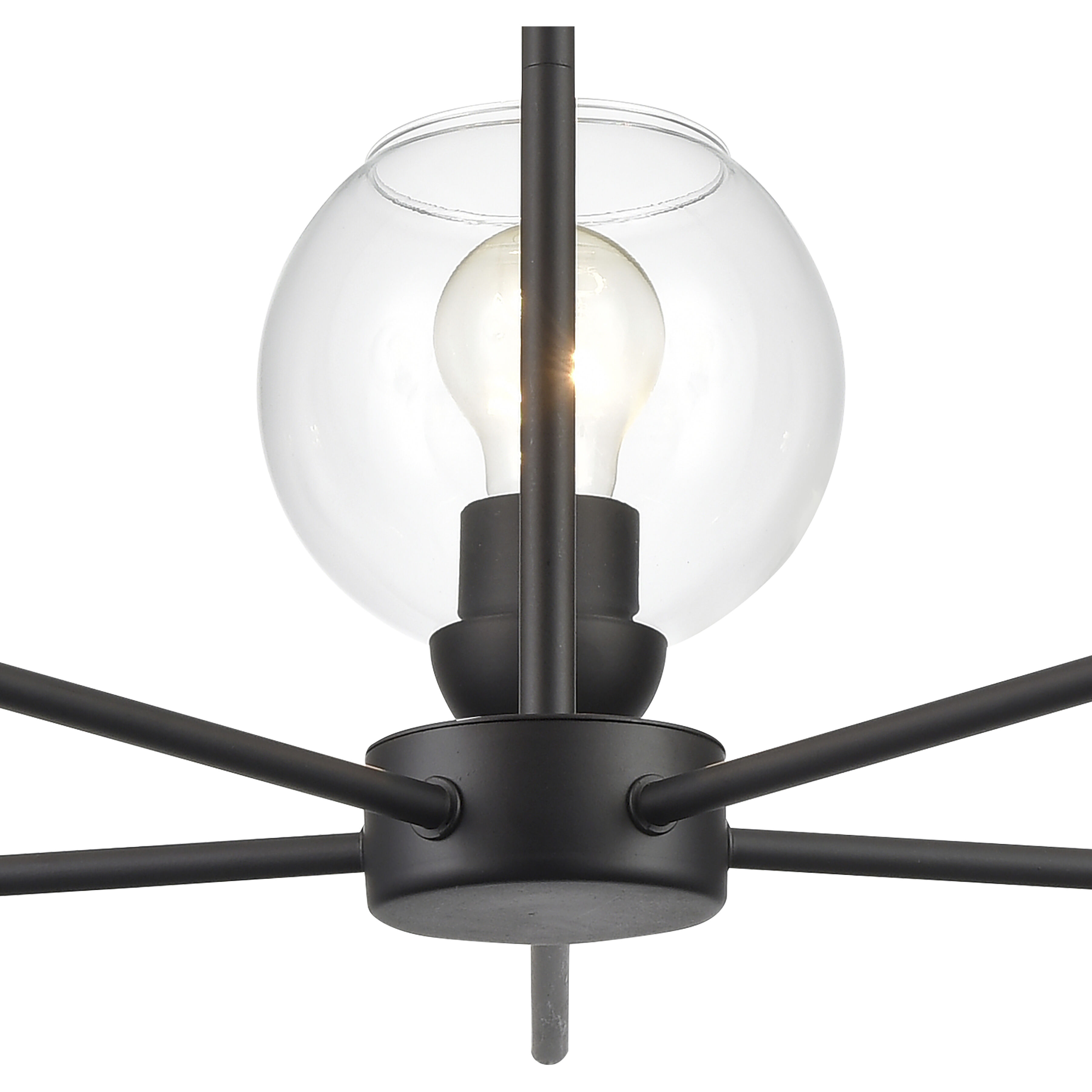 Boman 5 Light 28 inch Matte Black Chandelier Ceiling Light