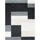 Kali 90 X 63 inch Black/White/Grey Rug in 5 x 7