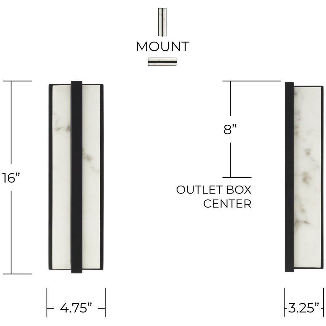 Noah LED 4.75 inch Matte Black ADA Sconce Wall Light