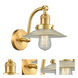 Franklin Restoration Halophane LED 9 inch Satin Gold Sconce Wall Light in Clear Halophane Glass, Franklin Restoration