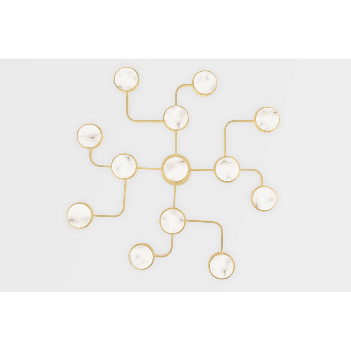 Meander LED 43.25 inch Aged Brass Semi Flush Ceiling Light