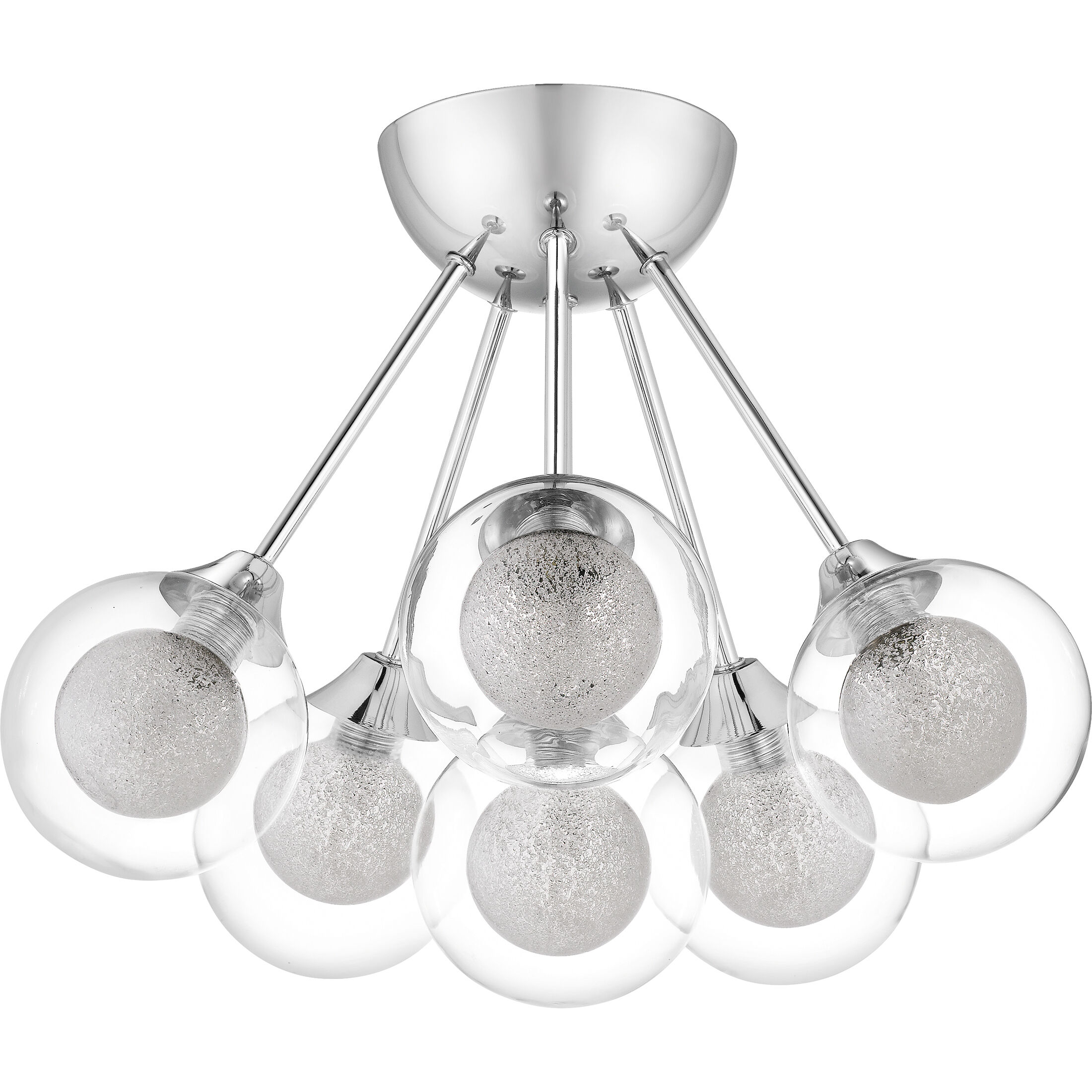 Spellbound 6 Light 16 inch Polished Chrome Semi-Flush Mount Ceiling Light