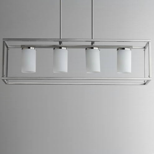 Lateral 4 Light 36 inch Satin Nickel Linear Pendant Ceiling Light