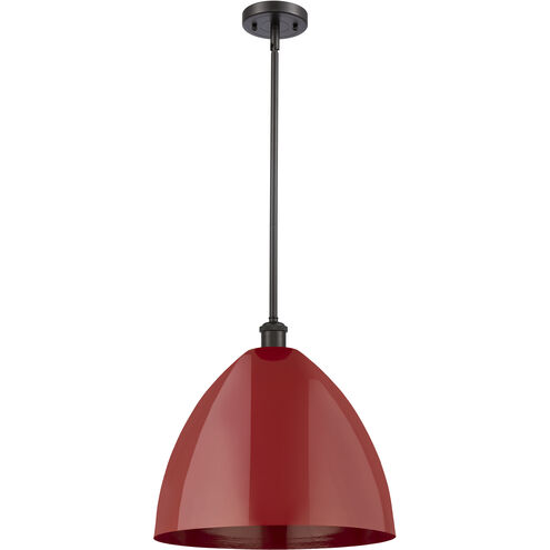 Ballston Plymouth Dome 1 Light 16 inch Oil Rubbed Bronze Pendant Ceiling Light in Matte Red