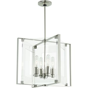 Crystal Clear 4 Light 14.75 inch Polished Nickel Pendant Ceiling Light