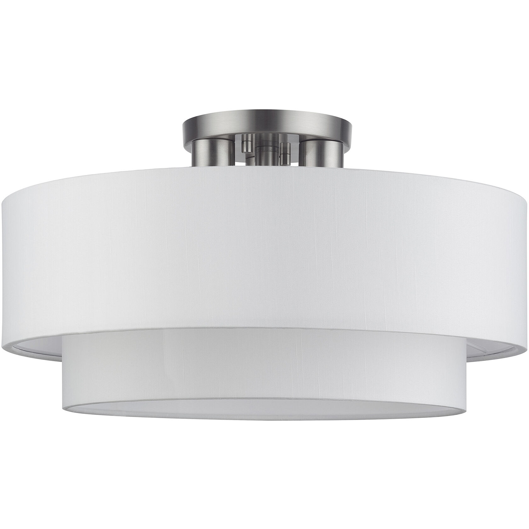 Manorwood 3 Light 18 inch Brushed Nickel Semi-Flush Ceiling Light