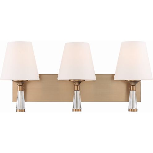 Ramsey 3 Light 23.25 inch Vibrant Gold Bathroom Vanity Light Wall Light