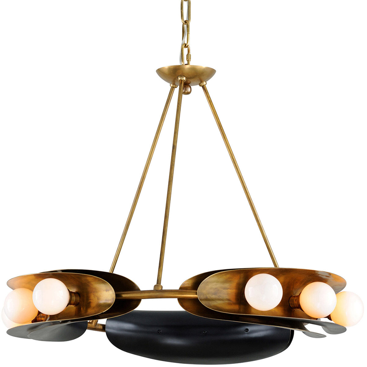 Hopper 9 Light 32 inch Vintage Brass and Bronze Chandelier Ceiling Light