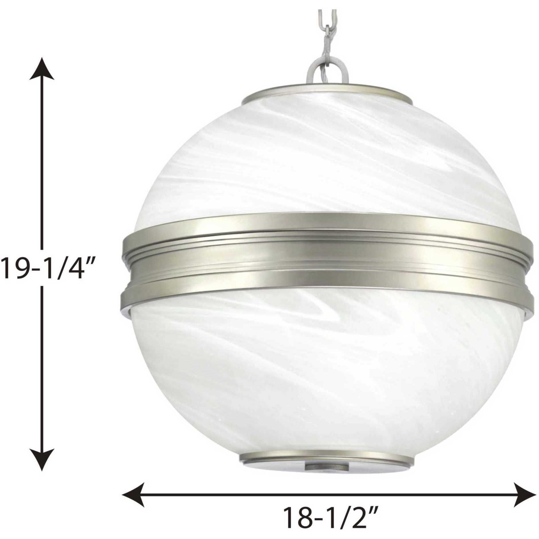 Point Dume™ Moonrise 3 Light 18.5 inch Antique Nickel Pendant Ceiling Light, Design Series