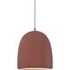 Radiance Collection LED 9 inch Brushed Nickel and Canyon Clay and White Pendant Ceiling Light