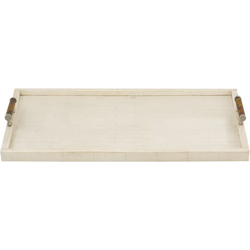 Ivory Off White with Horn and Nickel Tray