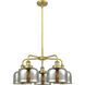 Bell 5 Light 26 inch Brushed Brass Chandelier Ceiling Light
