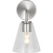 Senda 1 Light 8.5 inch Brushed Nickel Bath Vanity Wall Light in Clear Glass