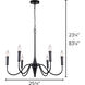 Brielle 6 Light 26 inch Matte Black Chandelier Ceiling Light
