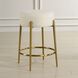 Arles 26 inch White Faux Shearling with Brushed Brass Counter Stool