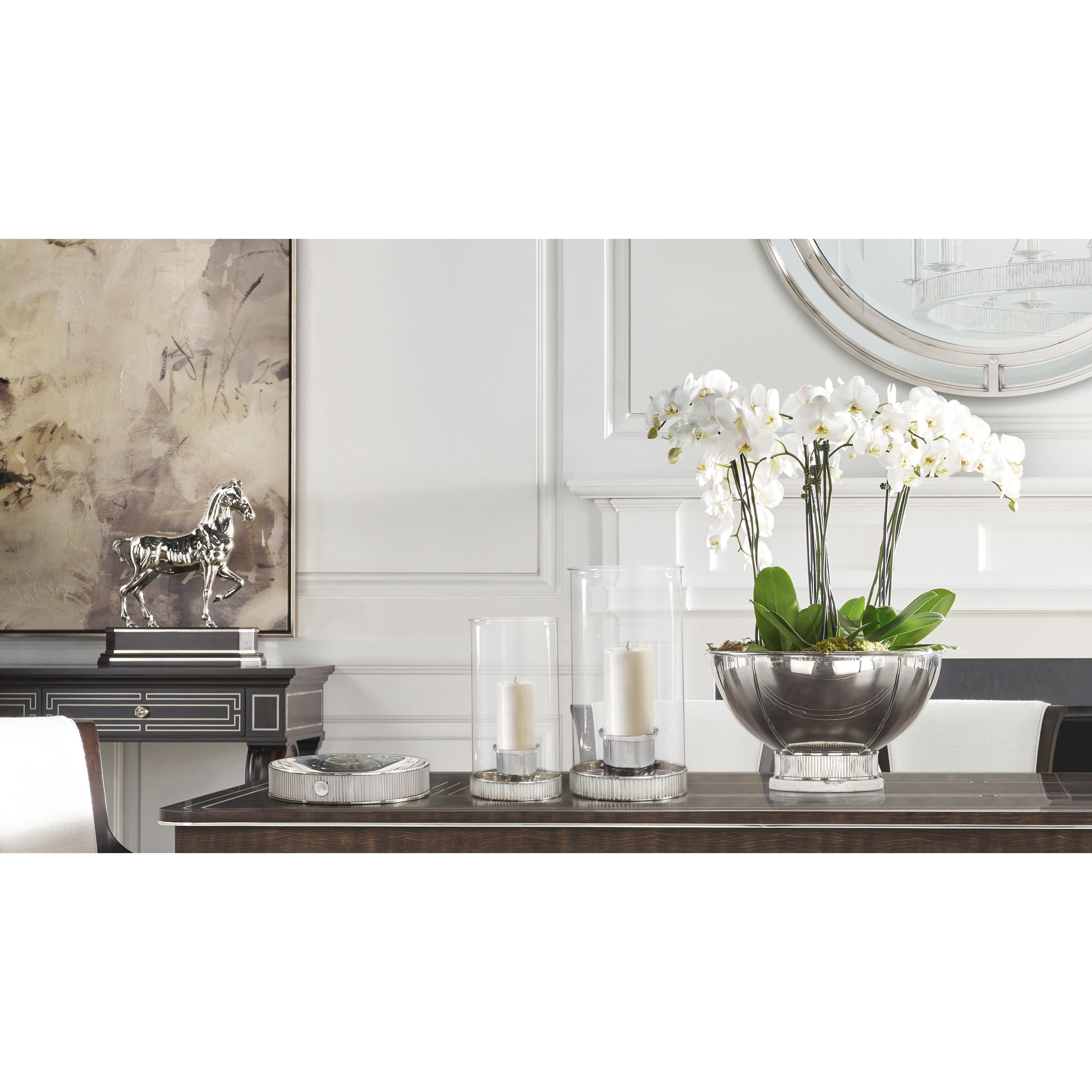 Last Storm of the Season 14.25 X 7.5 inch Candle Stand, Brass with Glass, Spencer London