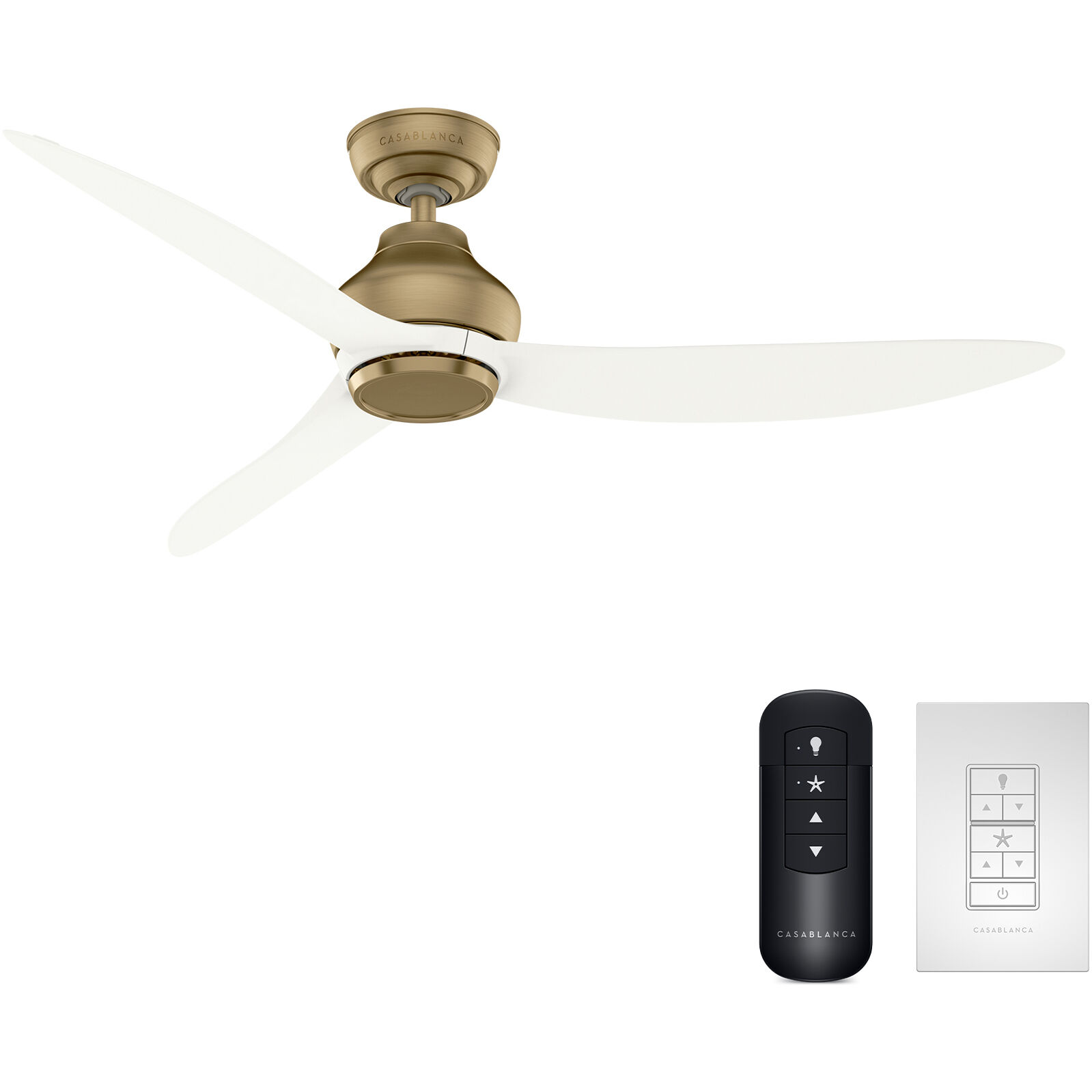 Eyla 52 inch Luxe Gold with Matte White Blades Outdoor Ceiling Fan