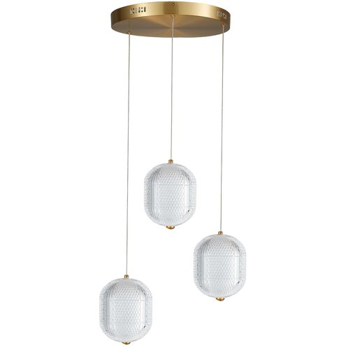 Peri LED 12 inch Aged Brass Multi Pendant Ceiling Light