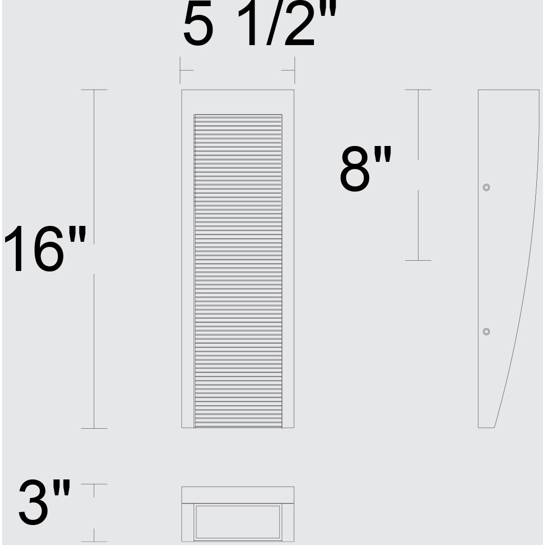 Taper LED 16 inch Sand Black Outdoor Wall Sconce