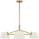 Richard June Hale 3 Light 36 inch Estate Brass Chandelier Ceiling Light in Standard