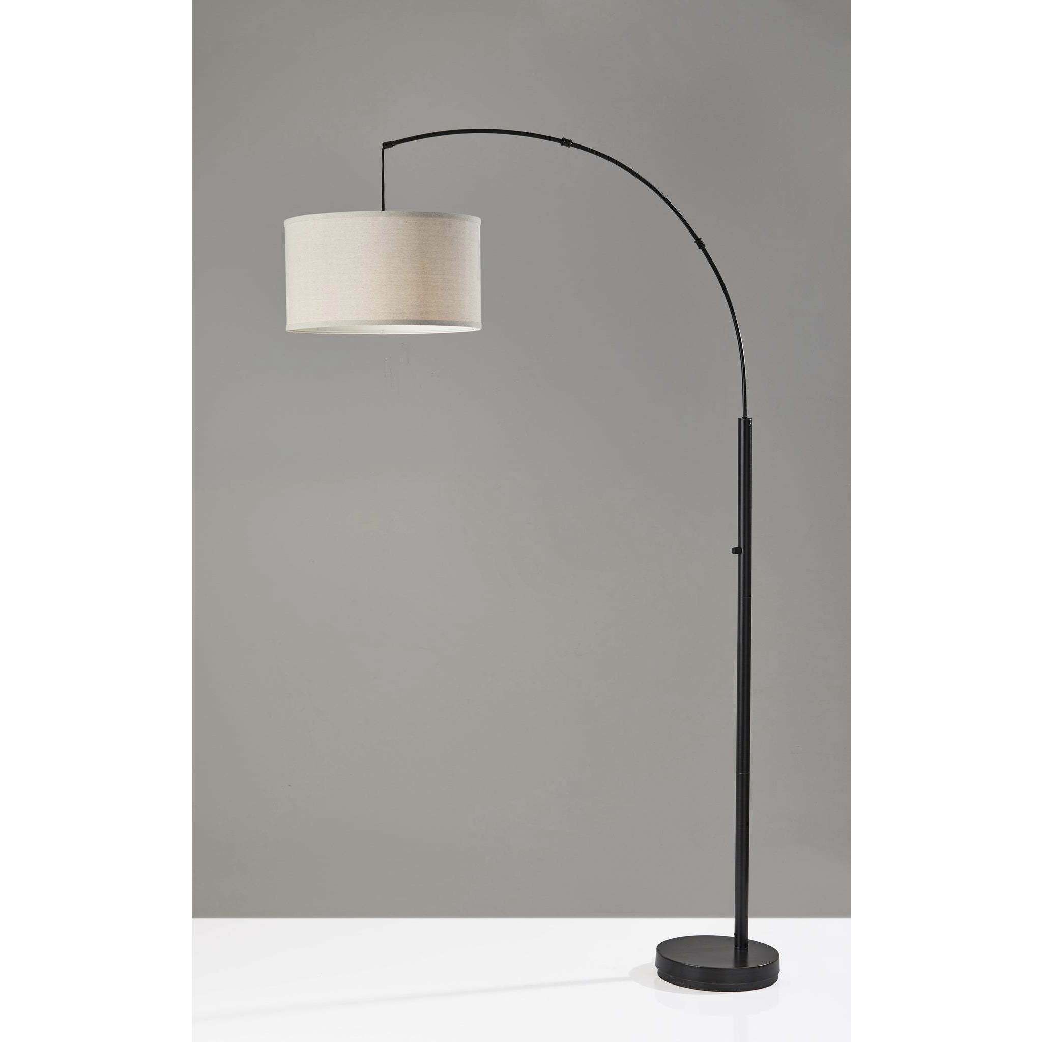 Rockwell 74 inch 100.00 watt Black Arc Floor Lamp Portable Light, Simplee Adesso
