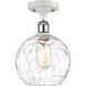Ballston Athens Water Glass LED 8 inch White and Polished Chrome Semi-Flush Mount Ceiling Light