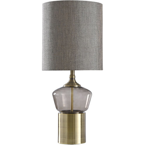 Gordon 30.5 inch 150 watt Gray and Brass Table Lamp Portable Light