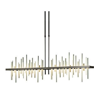 Cityscape LED 51.9 inch Oil Rubbed Bronze and Modern Brass Pendant Ceiling Light in Oil Rubbed Bronze/Modern Brass, Large