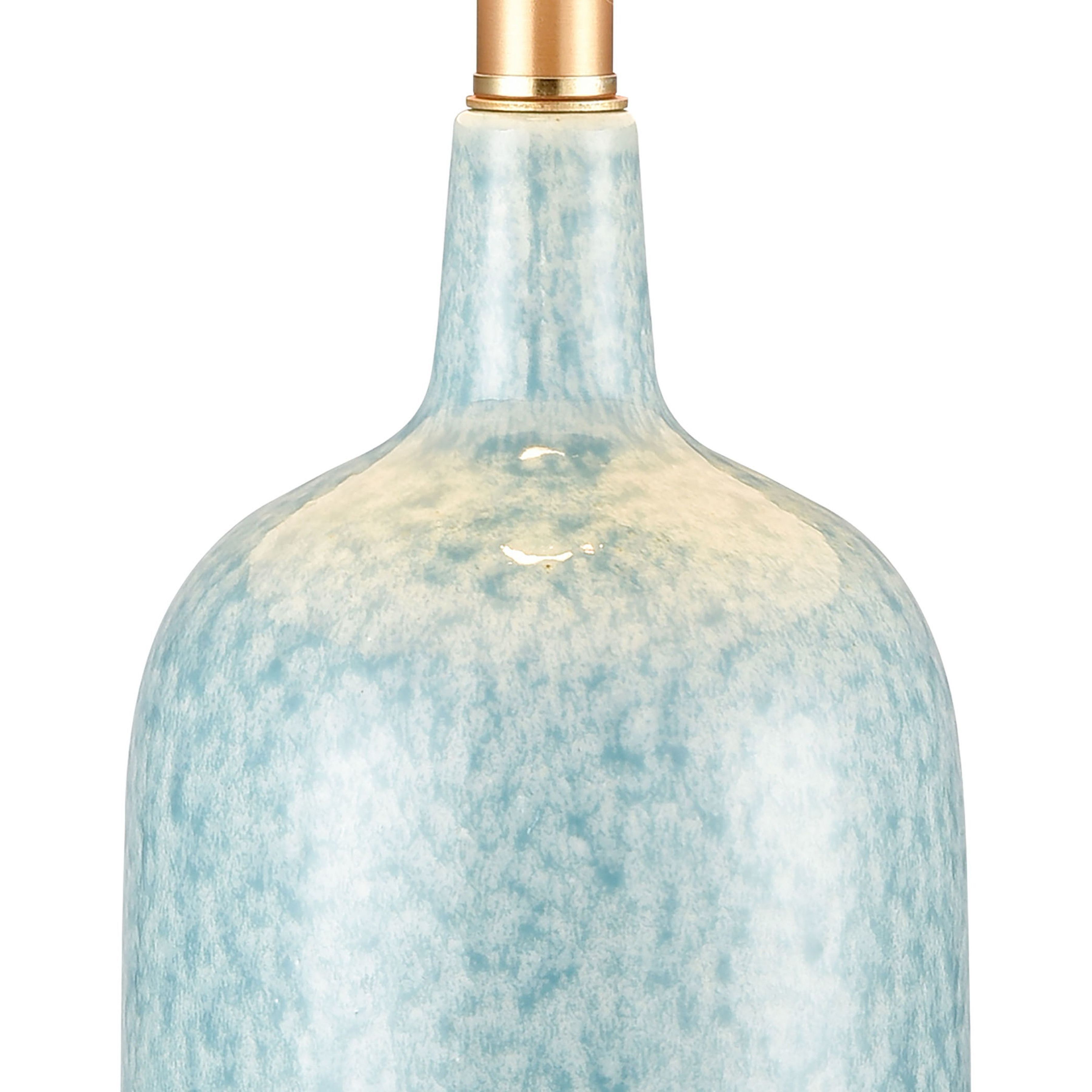 Port Isabel 28 inch 150 watt Blue with Brass Table Lamp Portable Light