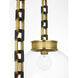 Marie Flanigan Bellamy LED 16 inch Soft Brass and Bronze Statement Chain Globe Chandelier Ceiling Light in Clear Glass