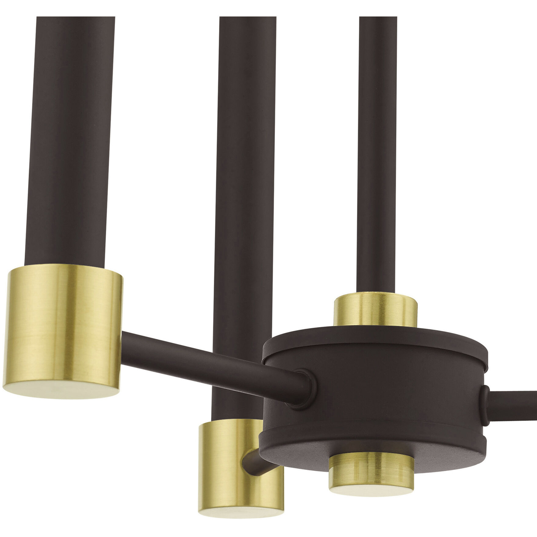 Karlstad 3 Light 12 inch Bronze with Satin Brass Accents Chandelier Ceiling Light