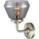 Nouveau Fulton LED 7 inch Brushed Satin Nickel Sconce Wall Light in Plated Smoke Glass, Nouveau