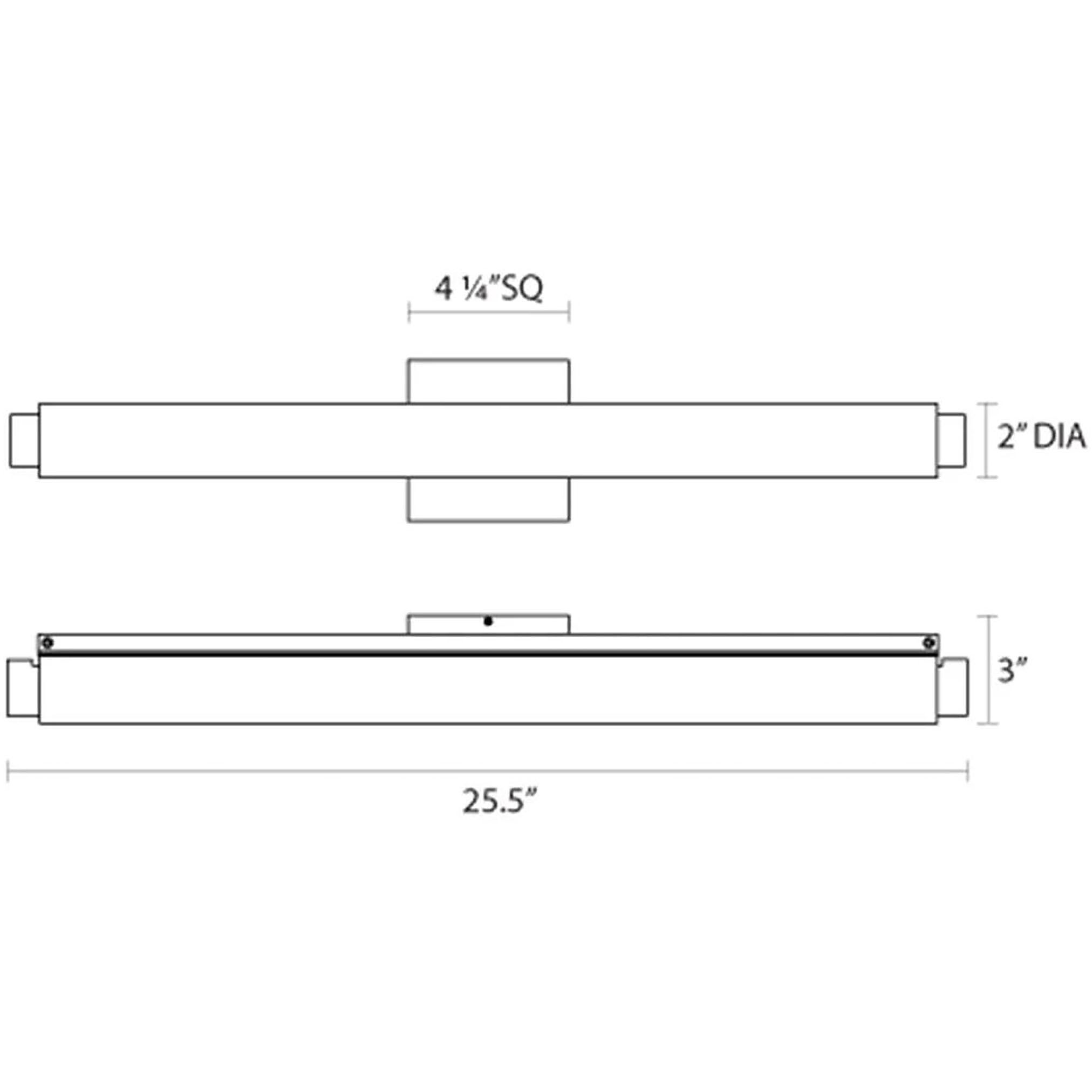 Tubo Slim LED 24 inch Satin Nickel Bath Bar Wall Light with Drum Trim