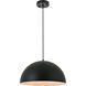 Forte 1 Light 16 inch Black Pendant Ceiling Light