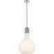 Auralume Amherst LED 13.75 inch Polished Nickel Pendant Ceiling Light in Matte White Glass