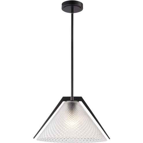 Baltic LED 15 inch Black and Brushed Brass Pendant Ceiling Light