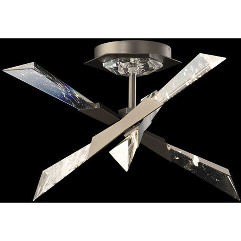 Beyond Solitude LED 17 inch Antique Nickel Semi-Flush Mount Ceiling Light