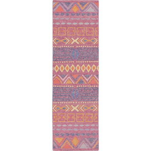 Nomad 63 X 39 inch Bright Purple, Rose, Saffron Rug