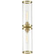 Revolve Ii 2 Light 24 inch Clear Glass and Natural Brass Bath Vanity Wall Light