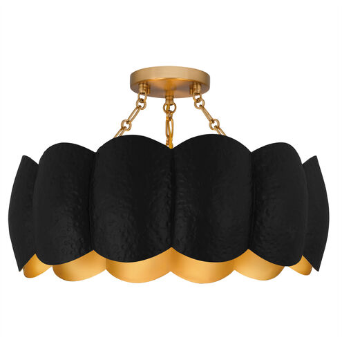 Santana 4 Light 19.25 inch Matte Black Semi-Flush Mount Ceiling Light, Large