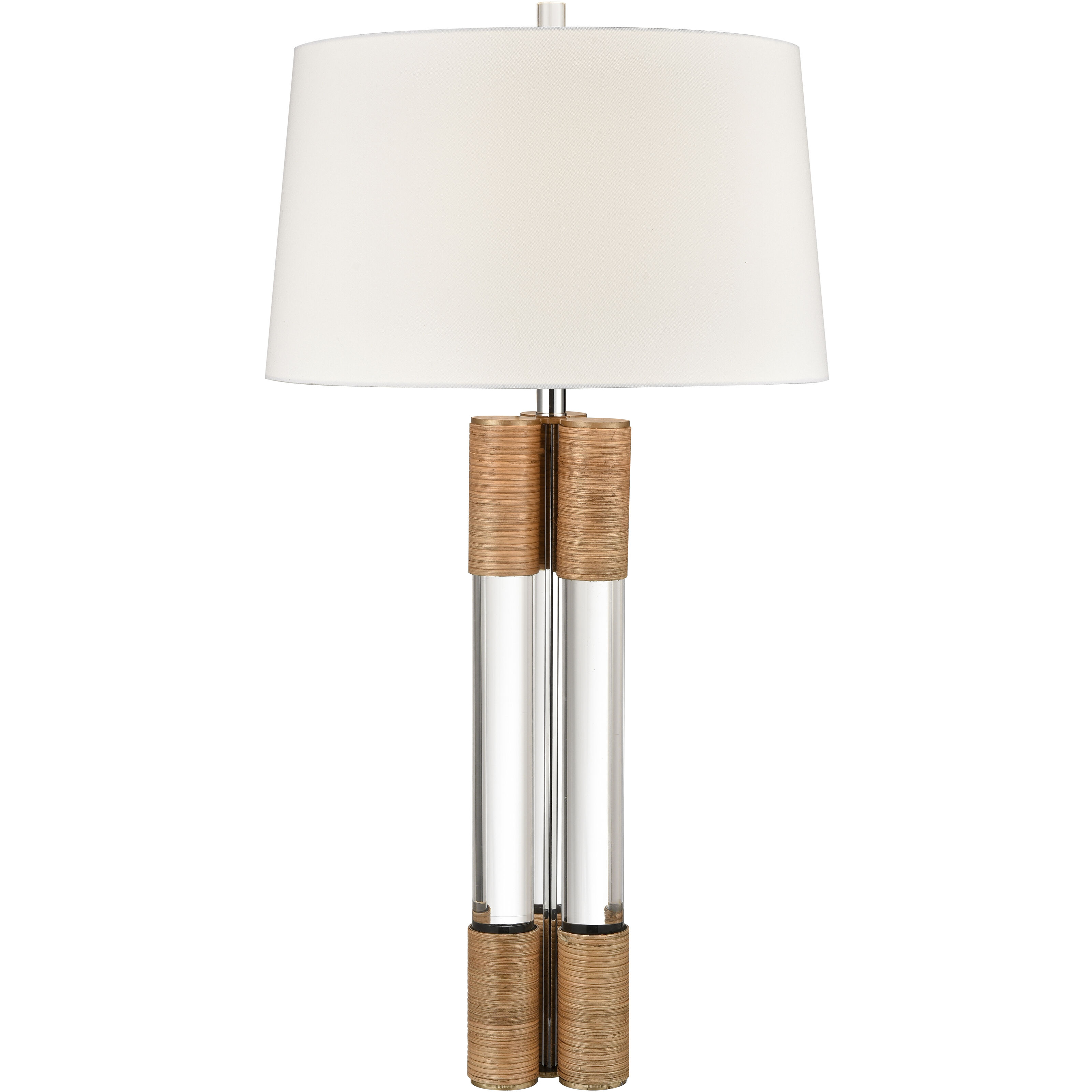 Island Gate 37 inch 150 watt Clear with Natural Table Lamp Portable Light