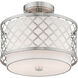 Arabesque 2 Light 12 inch Brushed Nickel Semi-Flush Mount Ceiling Light