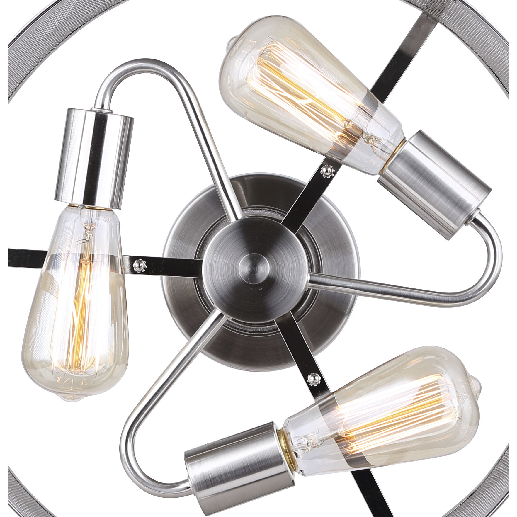 Madison 3 Light 15 inch Brushed Nickel Semi-Flush Ceiling Light