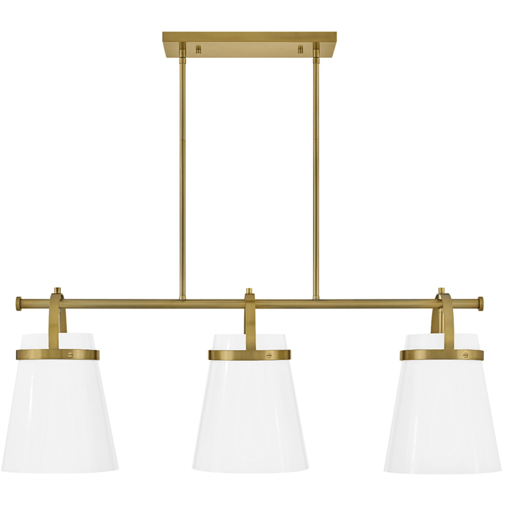 Tori LED 38 inch Lacquered Brass Chandelier Ceiling Light, Linear